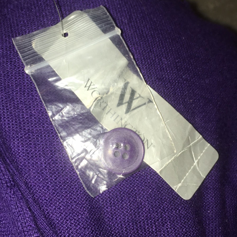 Purple Button Up Cardigan - Picture 3 of 3